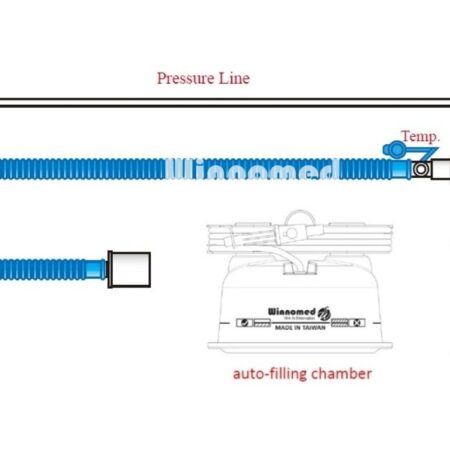 Neonate Inspiratory Single Heated Wire Circuit w Auto-Filling Chamber 嬰兒單管加熱呼吸管路含加濕加熱瓶