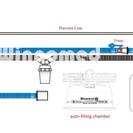 Neonate Single Heated Wire Circuit w Auto-Filling Chamber 嬰兒單加熱呼吸管路含加濕加熱瓶